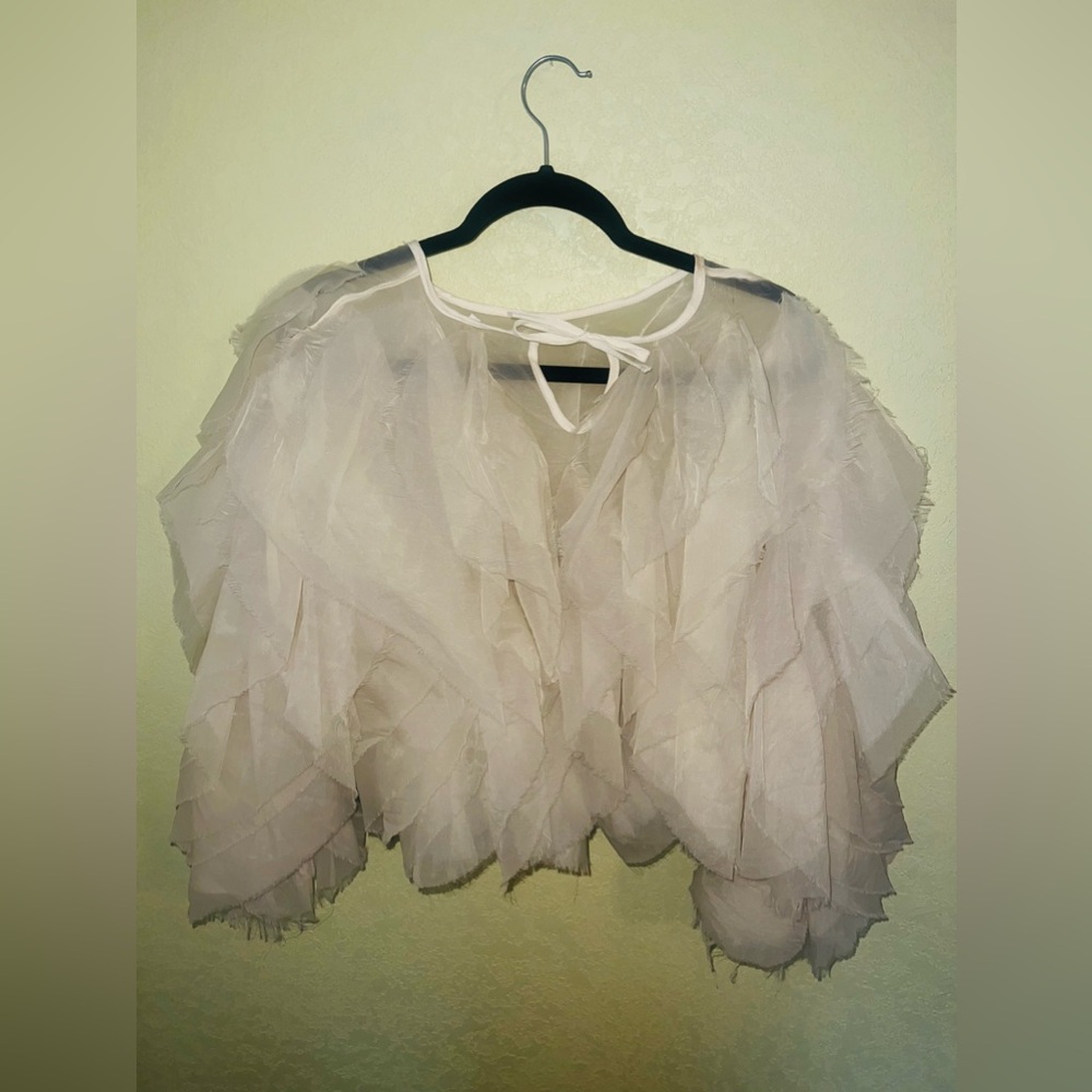 Twotwinstyle Elegant Patchwork Ruffles Chiffon Bl… - image 5